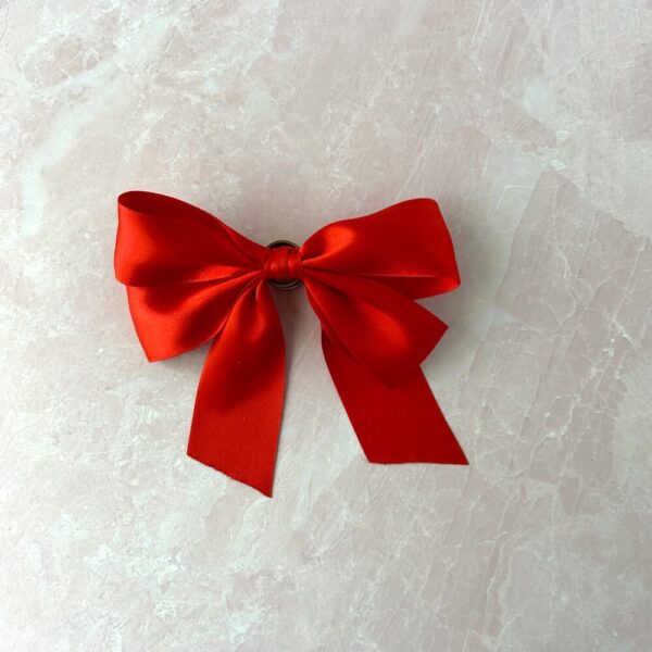 Red Satin Hair Bow with Long Tails