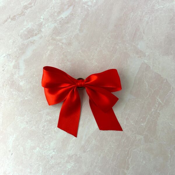 Red Satin Hair Bow with Long Tails