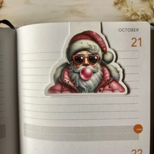 Santa blowing bubble magnetic bookmark