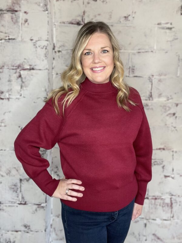 Mock Neck Sweater – Cabernet