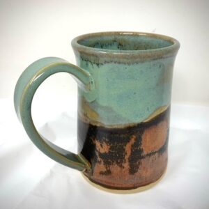 Turquoise/Copper Pottery Mug #2 by Artist Terry Ferris