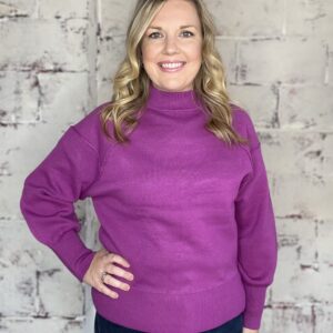 Mock Neck Sweater – Lt Plum