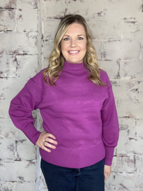 Mock Neck Sweater – Lt Plum