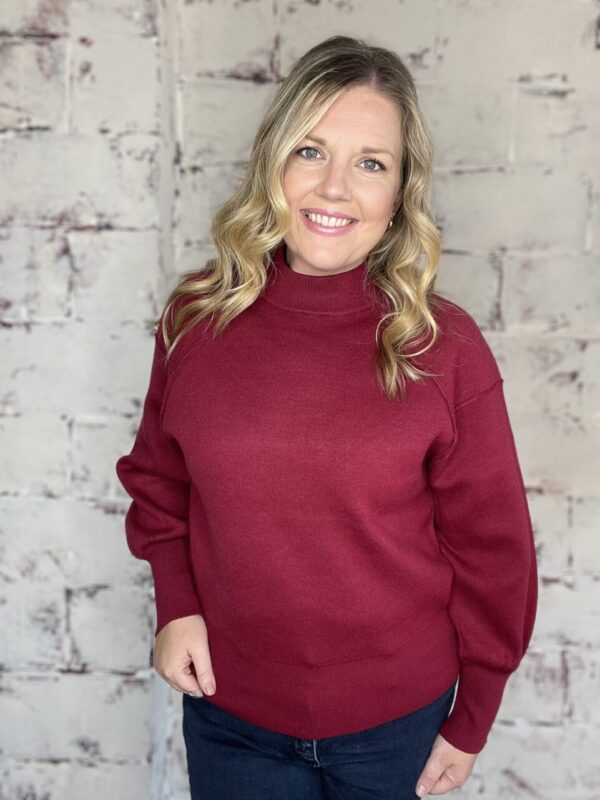 Mock Neck Sweater – Cabernet