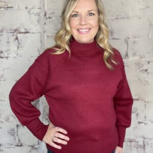 Mock Neck Sweater – Cabernet