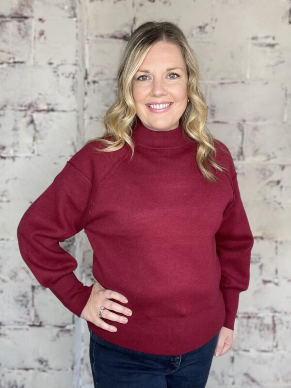 Mock Neck Sweater – Cabernet