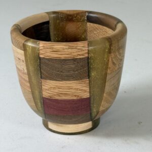 Gold Epoxy and Mixed Hardwood Bowl