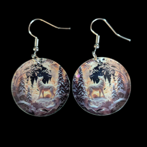 Wolf Winter Scene Earrings