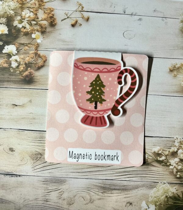 Christmas cup magnetic bookmark