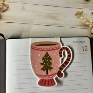 Christmas cup magnetic bookmark