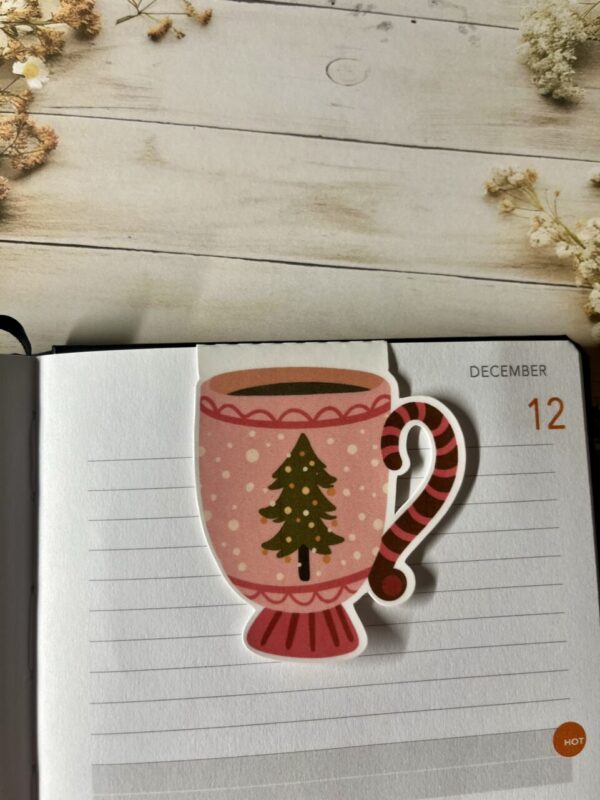 Christmas cup magnetic bookmark