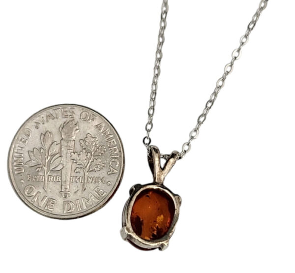 Dainty Amber Necklace in Sterling Silver