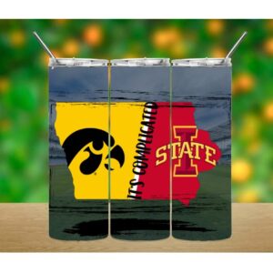 It’s Complicated House Divided Iowa Iowa State Tumbler 20 ounce Stainless Steel