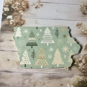 Iowa greeting card with boho trees