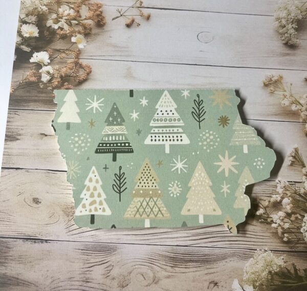 Iowa greeting card with boho trees