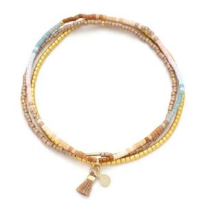 Bracelet – Trio Bead Desert Multi/Gold