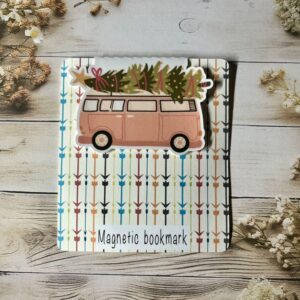 Christmas bus magnetic bookmark