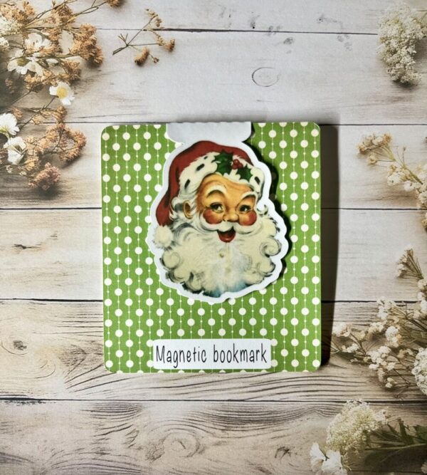 Retro Santa magnetic bookmark