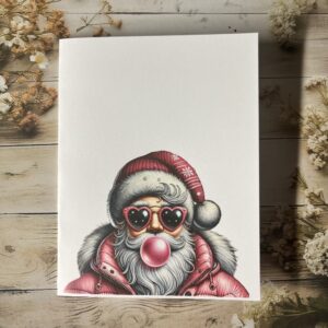 Santa blowing bubble card