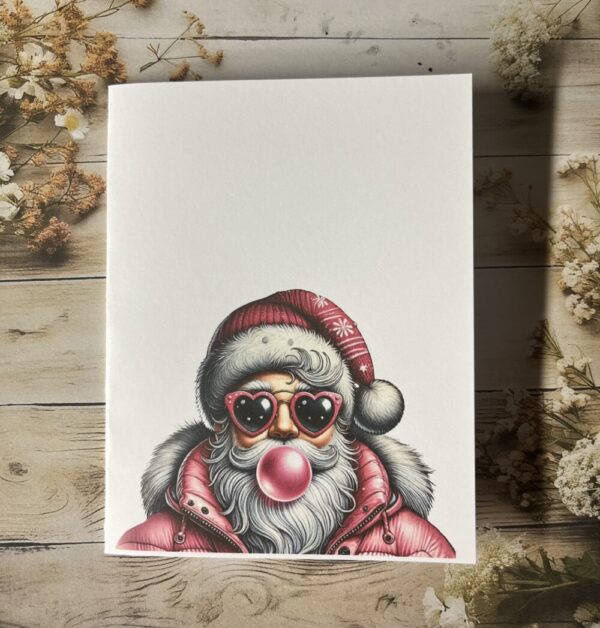 Santa blowing bubble card