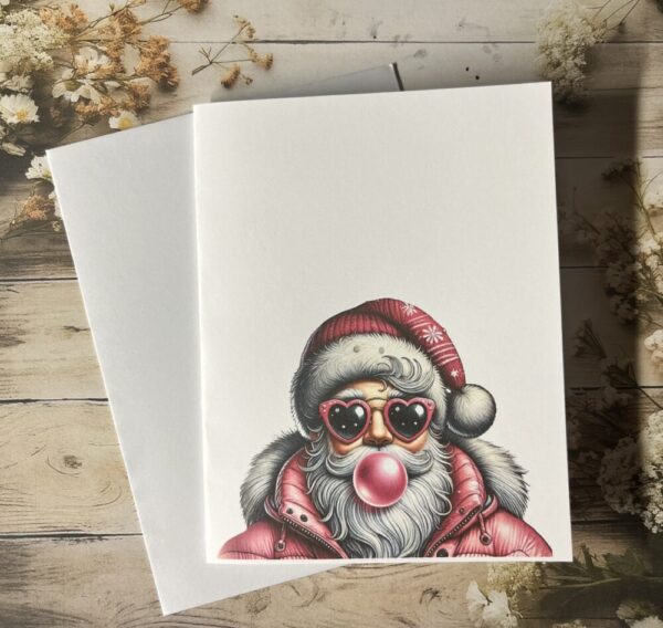 Santa blowing bubble card