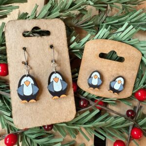 Penguin Dangle & Stud Earrings