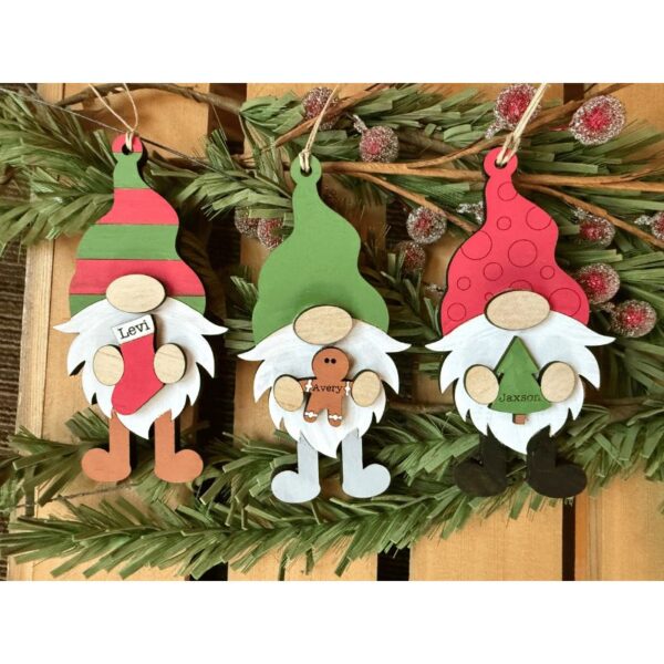 Personalized Gnome Christmas Ornaments