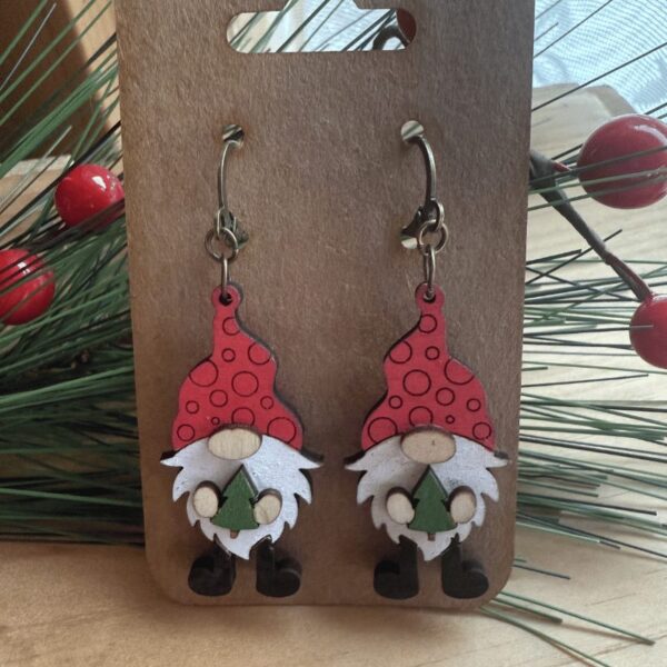 Gnome Christmas Tree Earrings