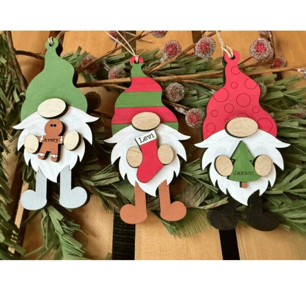 Personalized Gnome Christmas Ornaments