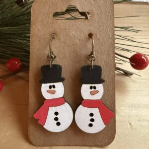 Dangle Snowman Earrings