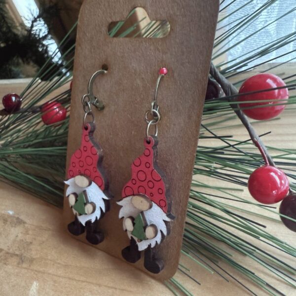 Gnome Christmas Tree Earrings