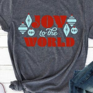 Joy to the World – Heather Charcoal – Adult – Christmas – Graphic Tee