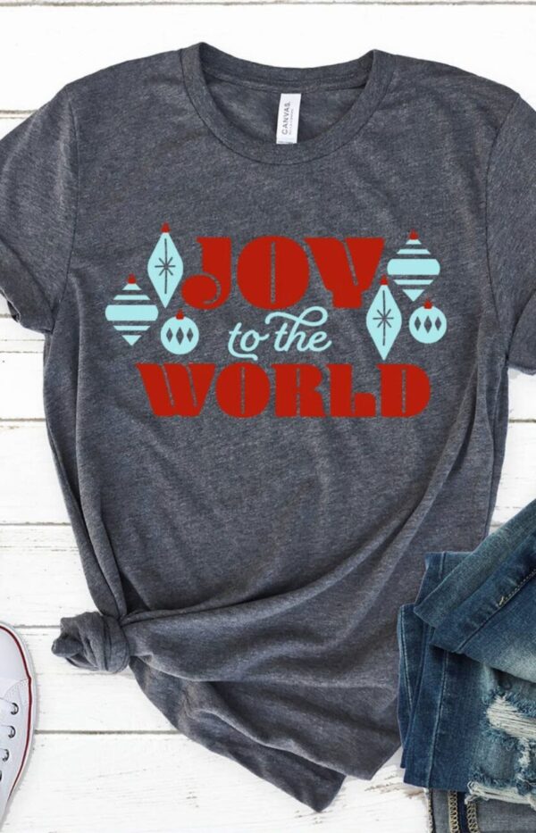 Joy to the World – Heather Charcoal – Adult – Christmas – Graphic Tee