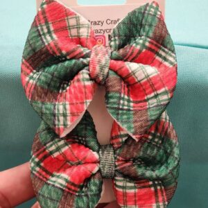 Red/Green Flannel Hair Bows