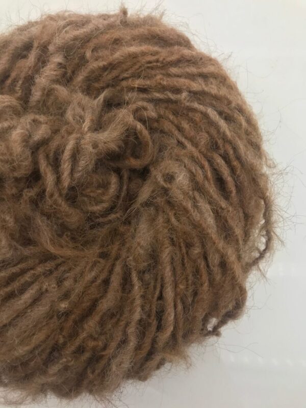 Natural tan alpaca handspun yarn, 20 yards