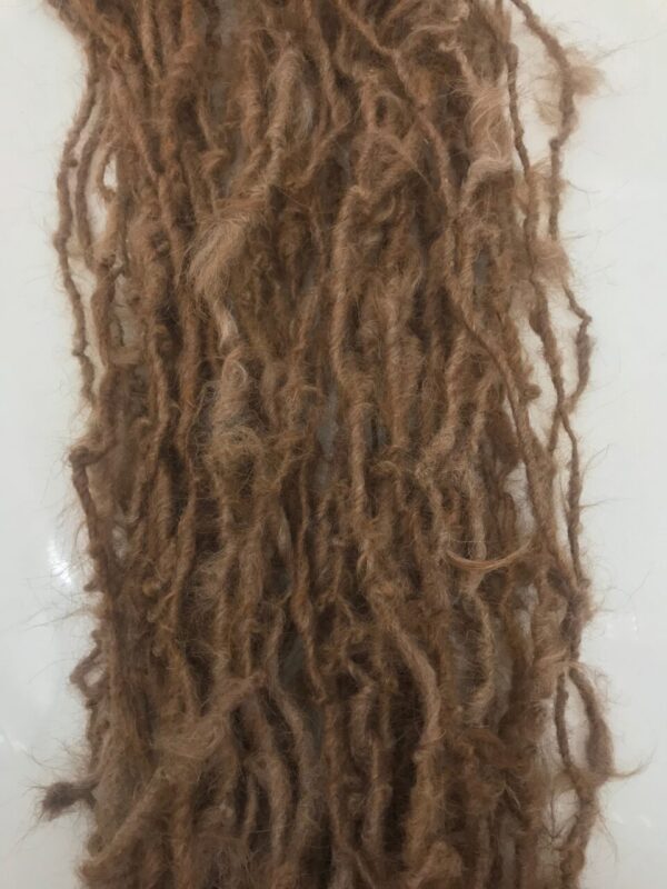 Natural tan alpaca handspun yarn, 20 yards