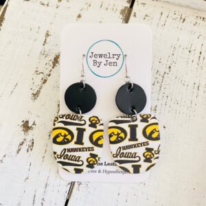 Iowa Hawkeyes Collage Boho Dangle Earrings