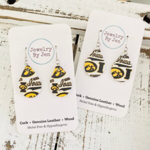 Iowa Hawkeyes Collage Small Teardrop Earrings