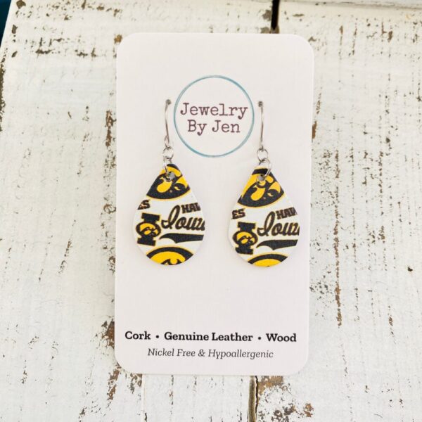 Iowa Hawkeyes Collage Small Teardrop Earrings