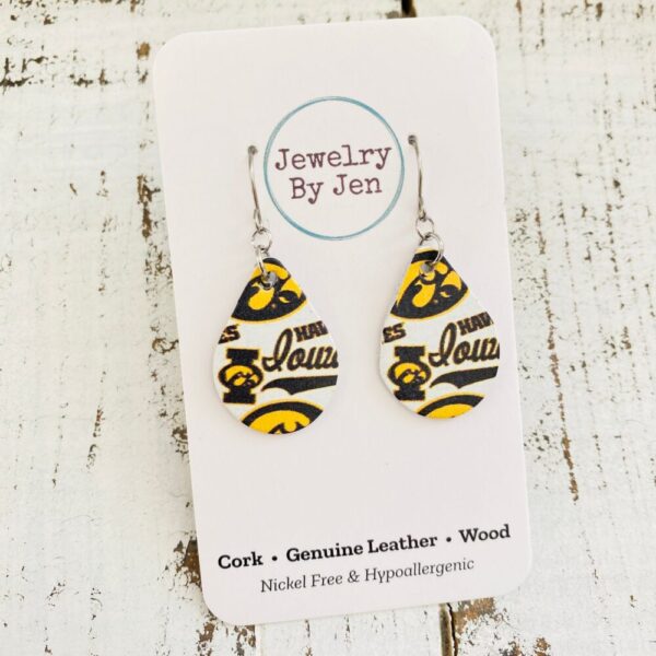 Iowa Hawkeyes Collage Small Teardrop Earrings