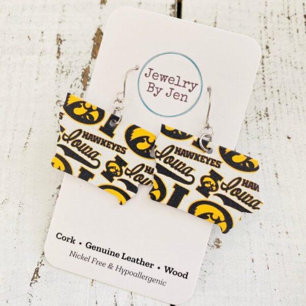 Iowa Hawkeyes Collage State Earrings