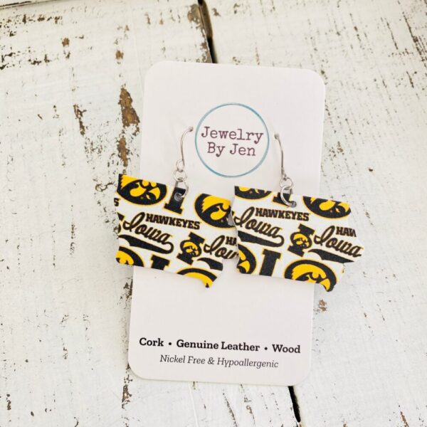 Iowa Hawkeyes Collage State Earrings