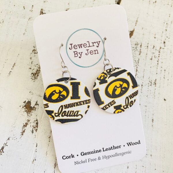 Iowa Hawkeyes Collage Small Circle Earrings