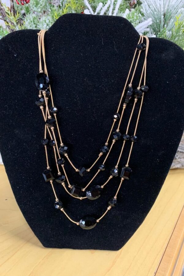 Black and Gold Layered Necklace