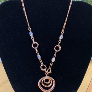 Gold and Pink Spiral Necklace