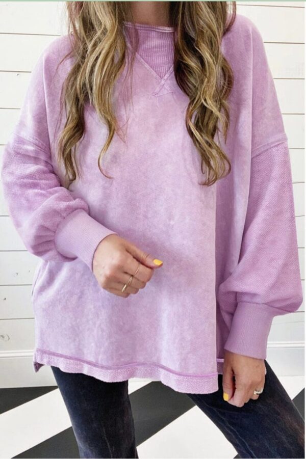 Purple Mineral Washed Oversized Sweater