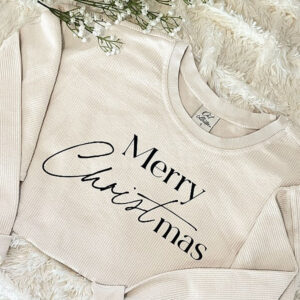 Merry CHRISTmas Thermal Vintage Pullover