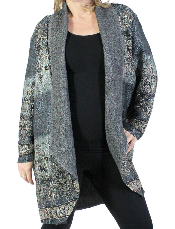 Floral Art Crush Cardigan – Grey