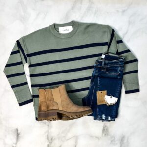 McKinley Olive Striped Sweater