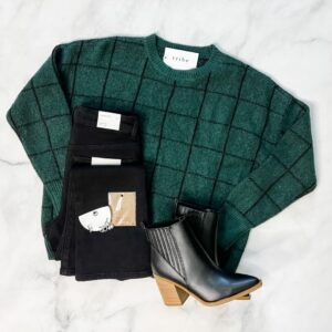 Tiffani Grid Print Sweater